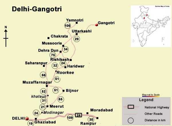 Gangotri Map