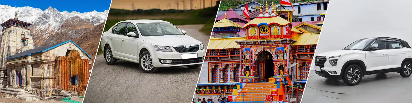 Char Dham car rental service for Kedarnath, Badrinath, Gangotri, and Yamunotri pilgrimage