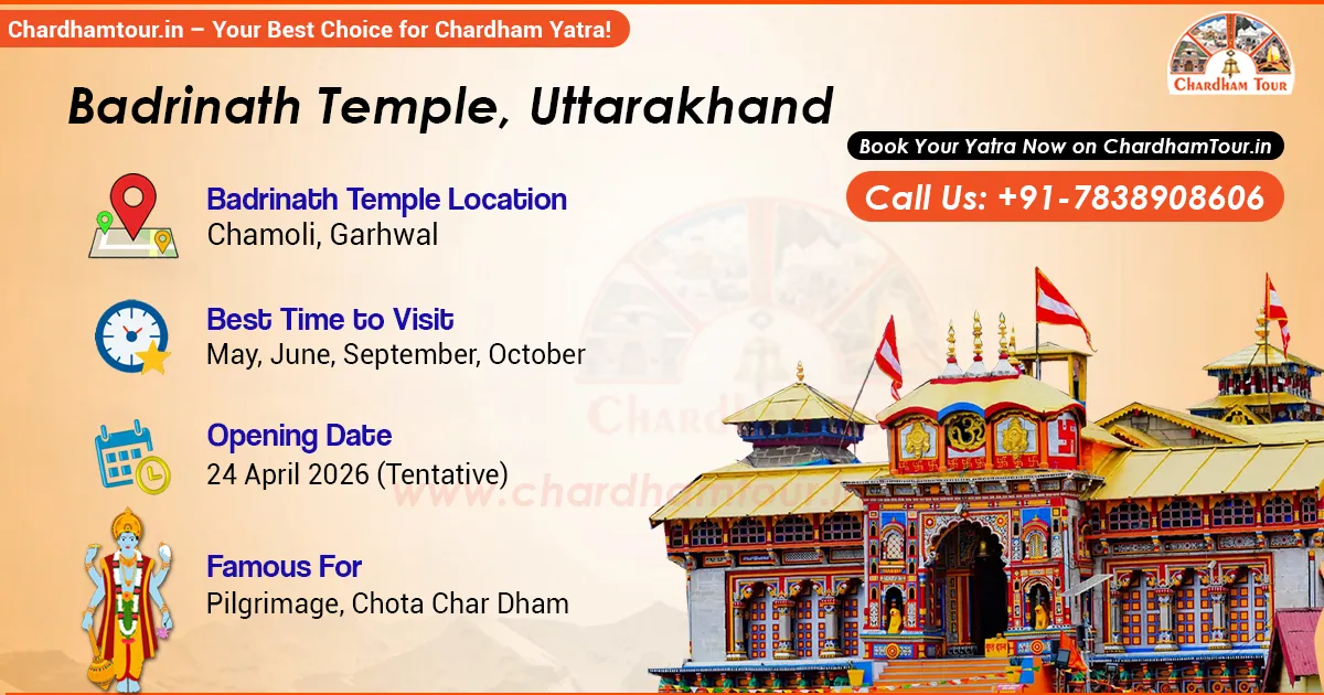 Badrinath Dham temple in Uttarakhand with scenic Himalayan backdrop