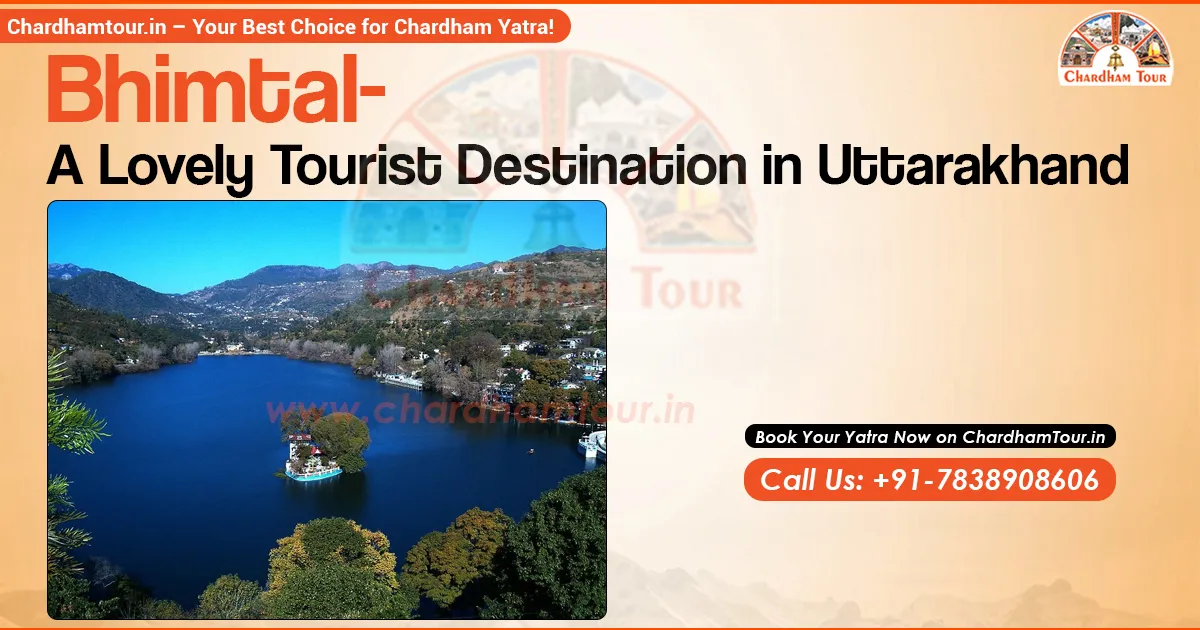 Scenic view of Bhimtal Lake in Uttarakhand with surrounding hills