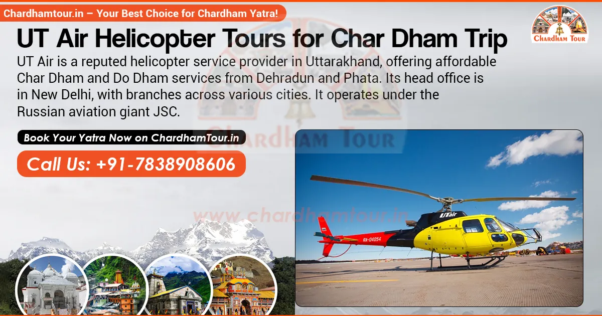 UT Air helicopter flying during Char Dham Yatra tour