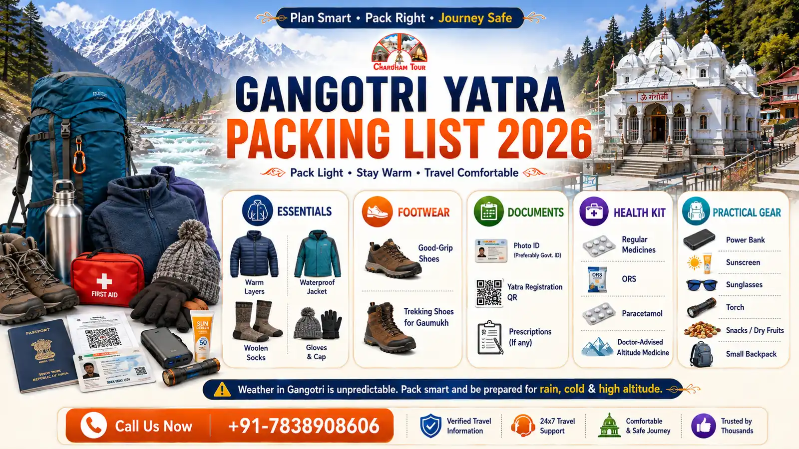 Gangotri Yatra Packing List: What to Carry