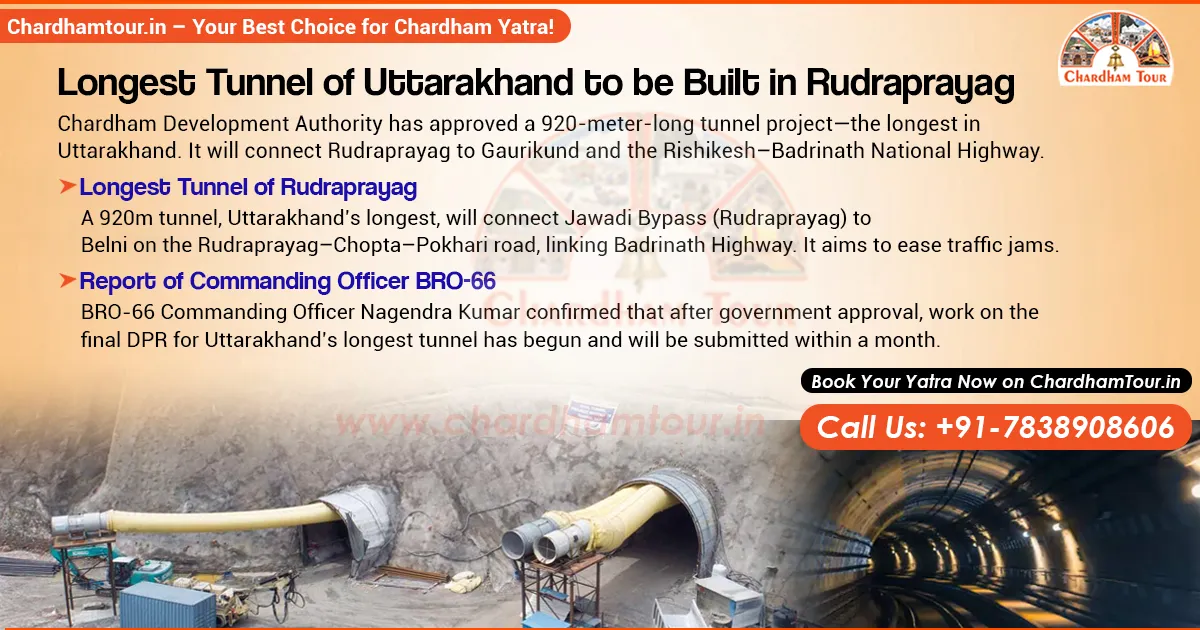 India’s longest rail tunnel (Tunnel–8) on the Rishikesh–Karnaprayag line in Uttarakhand