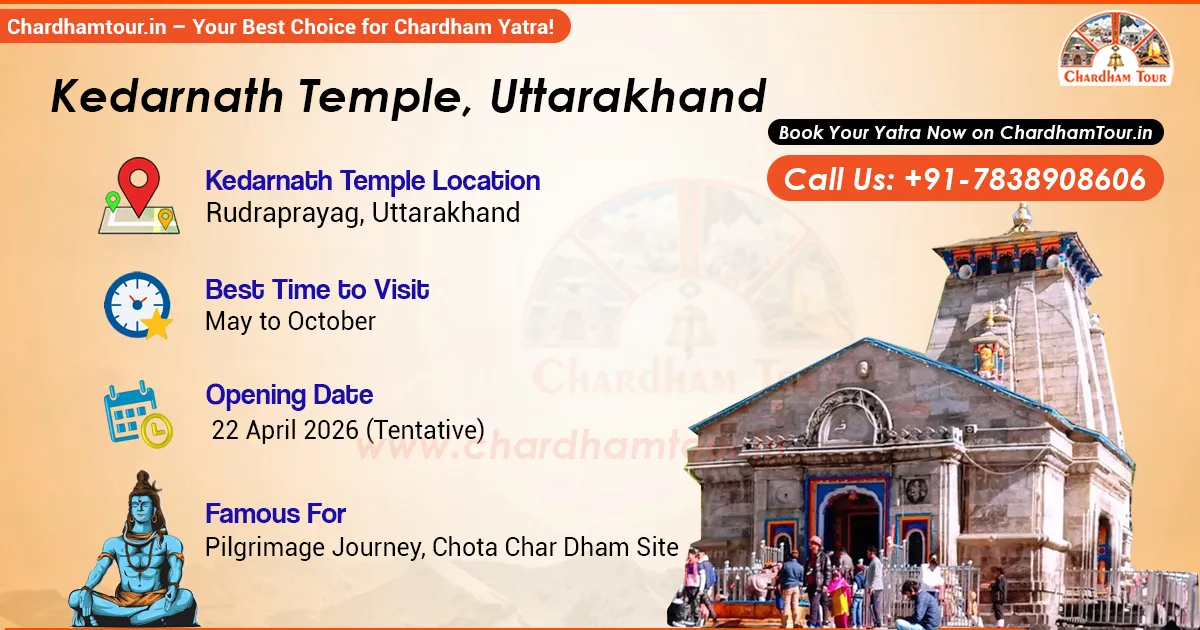 Sacred Kedarnath Temple with snow-capped Himalayan backdrop