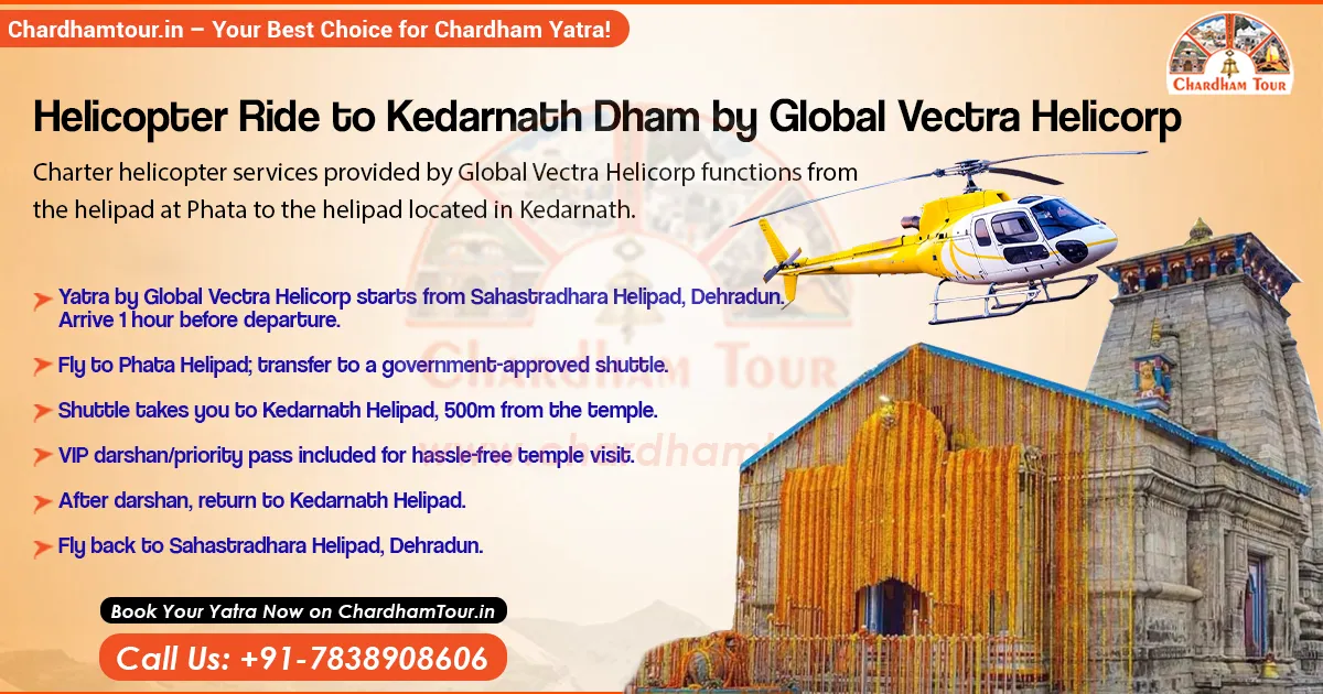 Kedarnath Yatra by Global Vectra Helicorp Global Vectra helicopter at Kedarnath