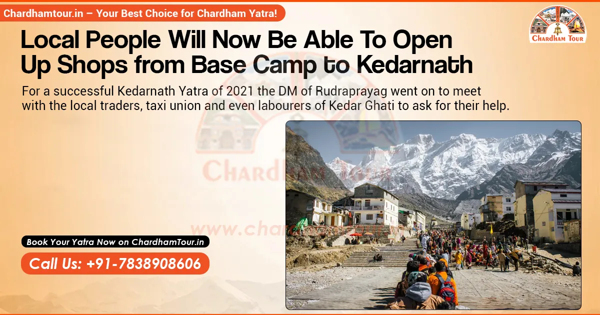 Local Shops and Stalls at Kedarnath Base Camp Pilgrim Route Local residents opening shops and food stalls along Kedarnath base camp to temple route