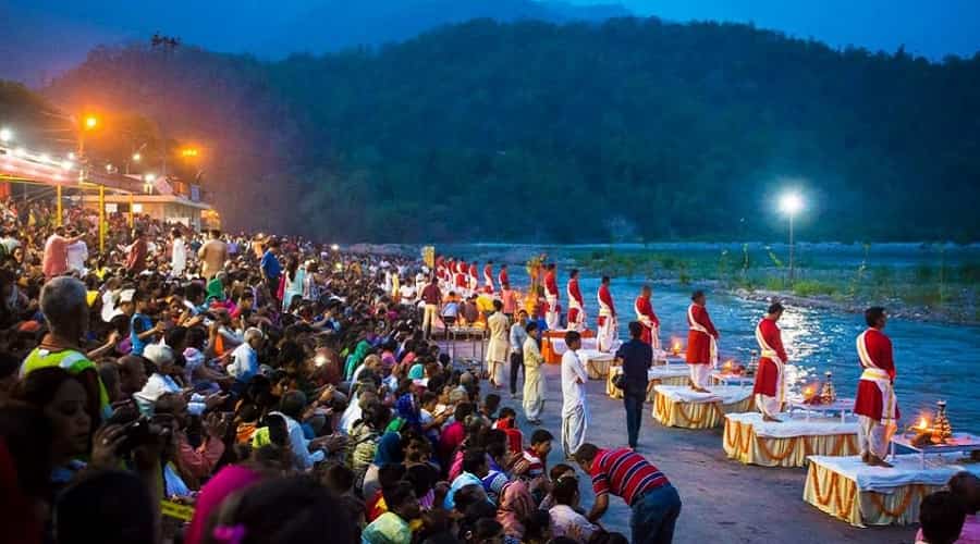 Ganga Arati at Triveni Ghat, Rishikesh