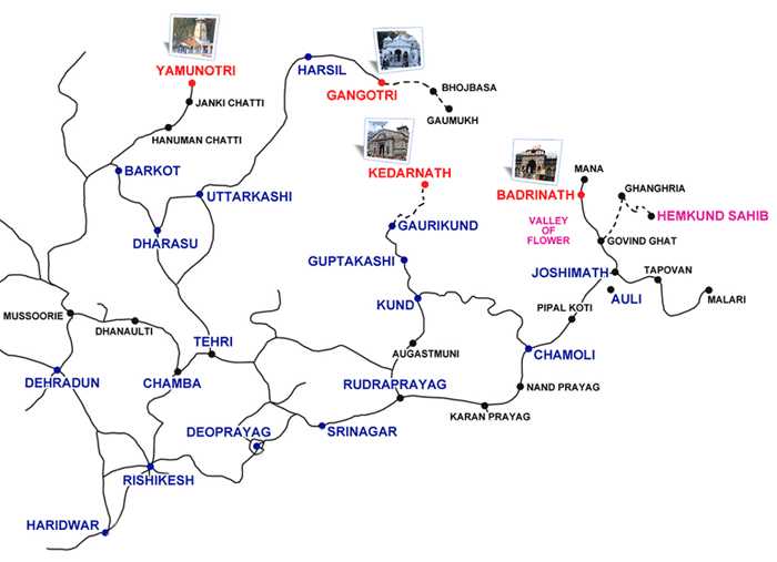 chardham tour map