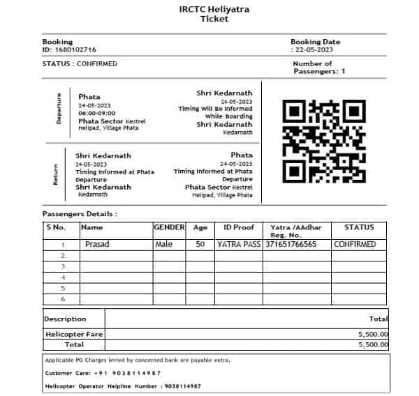 Kedarnath Ticket